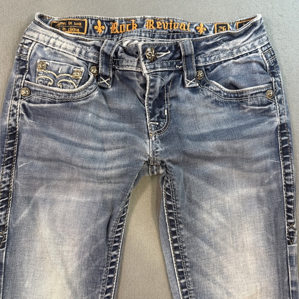 Rock Revival JEANS Womens 26x31.5 ALIVIA Easy SKINNY EMBELISHED THICK STITCH - Picture 4 of 10